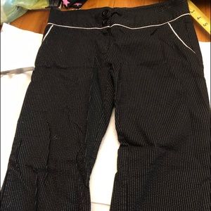 Child black pin striped pants (large)